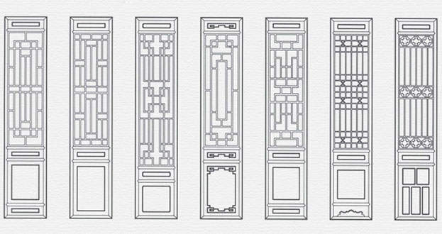 都兰常用中式仿古花窗图案隔断设计图